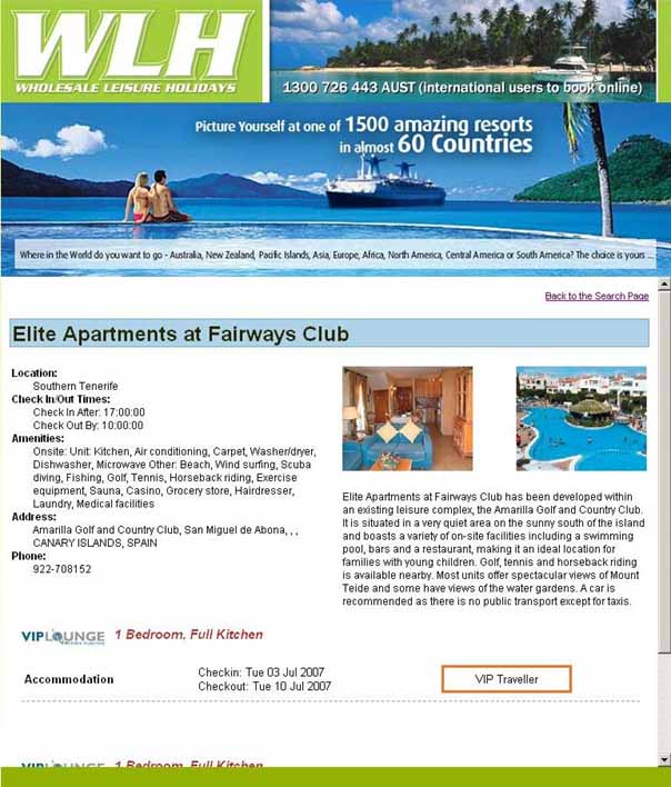 Ваучер - сертификат от Clubfreedom -VIP Traveller Elite. Описание одного из выбранных мест на Канарских островах
